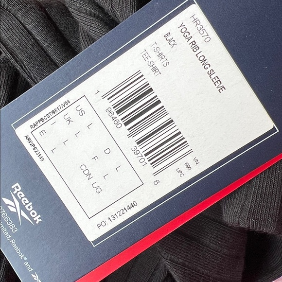 Reebok Yoga Rib Long Sleeve Top NWT L - Picture 2 of 6